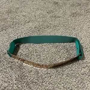 Stretchy gold and blue belt